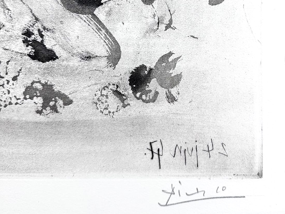Pablo Picasso signature, Portrait de Françoise aux Cheveux flous, 1947