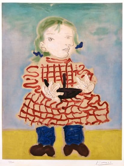 Pablo Picasso Lithograph, Portrait d'une fille (Maya), 1965