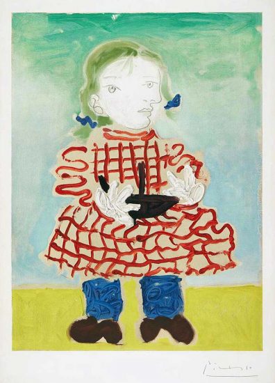 Pablo Picasso Lithograph, Portrait d'une fille (Maya), 1965