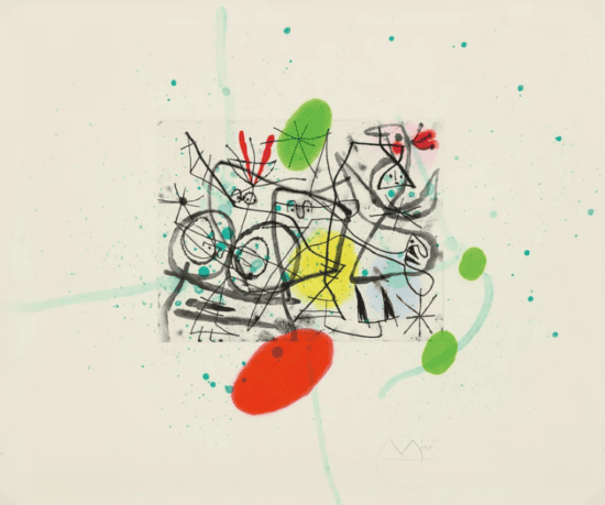 Joan Miró Aquatint, Préparatifs D'Oiseaux III (Preparative of Birds III), 1963