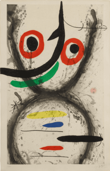 Joan Miró Etching Aquatint with Carborundum, Prise à L'Hameçon (Hook Catch), 1969