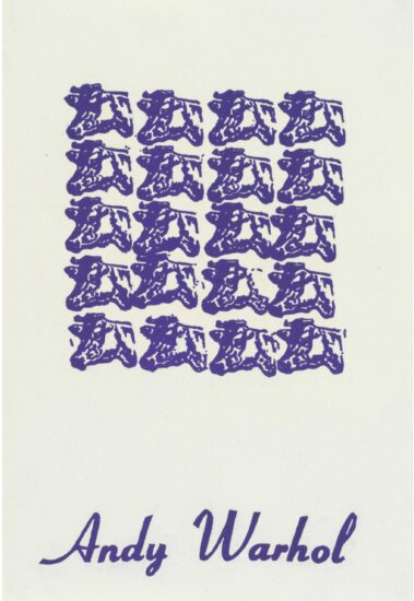 Andy Warhol Screen Print, Purple Cows, 1967