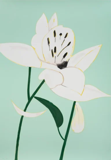 Alex Katz Silkscreen, White Lilies 4, 2025