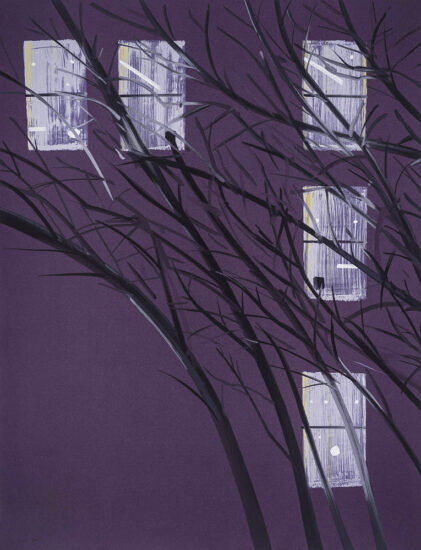 Alex Katz Silkscreen, Purple Wind, 2017