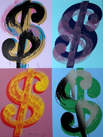 Andy Warhol Screen Print, $ (Quadrant), 1982