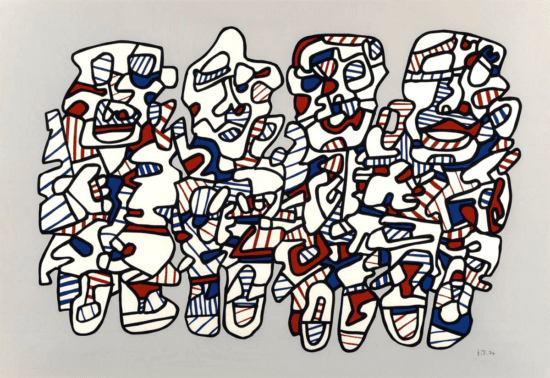 Jean Dubuffet Screen Print, Quatre personnages, 1974