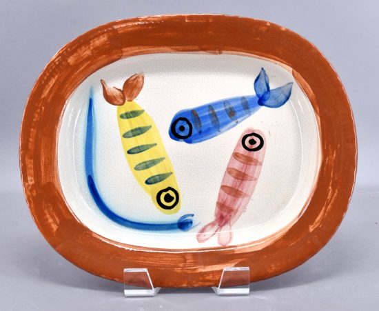 Pablo Picasso Ceramic, Quatre Poissons Polychromes (Four Polychrome Fishes), 1947