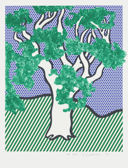 Roy Lichtenstein Screen Print, Rain Forest, 1992