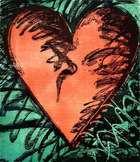 Jim Dine Woodcut, Rancho Woodcut Heart, 1982
