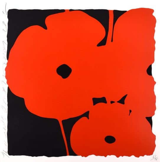 Donald Sultan Screen Print, Red Poppies II, 2007