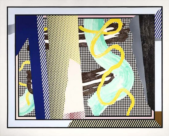 Roy Lichtenstein Screen Print, Reflections on Brushstrokes, from Reflections Series, 1990