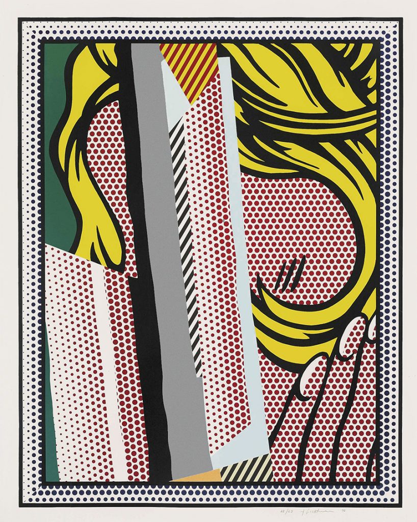 Roy Lichtenstein lithograph, Reflections on Hair, from the Reflections Series, 1990