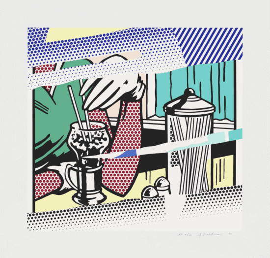 Roy Lichtenstein Screen Print, Reflections on Soda Fountain, 1991