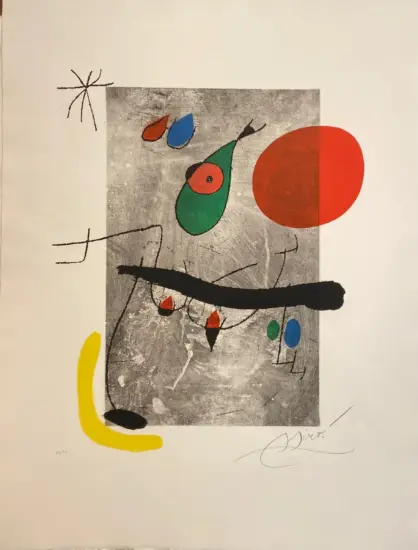 Joan Miró Etching and Aquatint, Rêverie aux Piments Doux (Mild Pepper Dreaming), 1981
