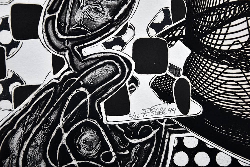 Frank Stella signature, Riallaro (Black and White), from Imaginary Places Series, 1995