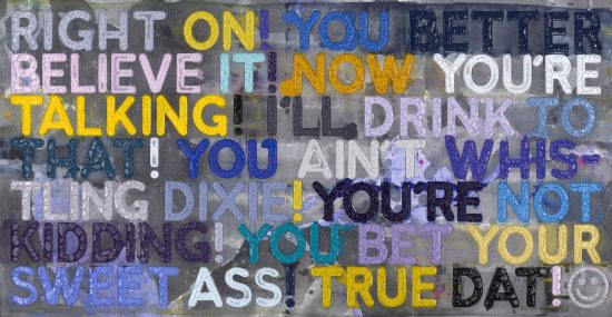 Mel Bochner Monoprint, Right On, 2019