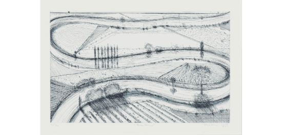 Wayne Thiebaud Etching, River Turns, 1998-2011