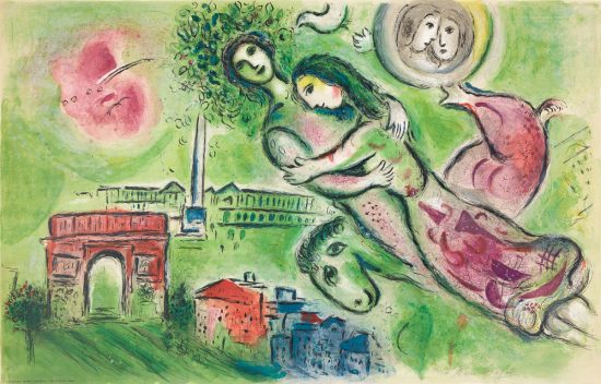 Marc Chagall Lithograph, Romeo et Juliette (Romeo and Juliet), 1964