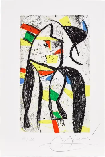 Joan Miró Etching and Aquatint, Ruban (Ribbon), 1981