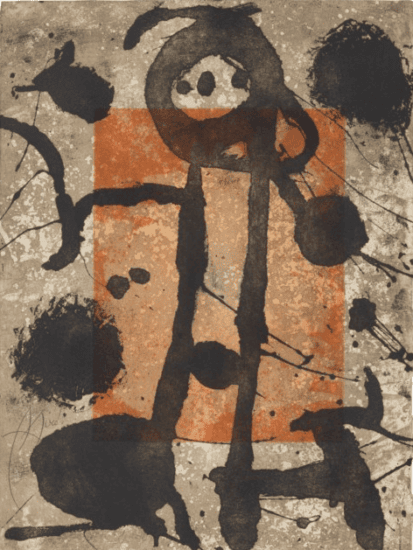 Joan Miró Etching, Rupestres III (Cave Paintings III), 1979