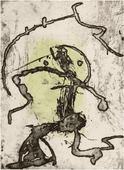 Joan Miró Etching, Rupestres X (Cave Paintings X), 1979