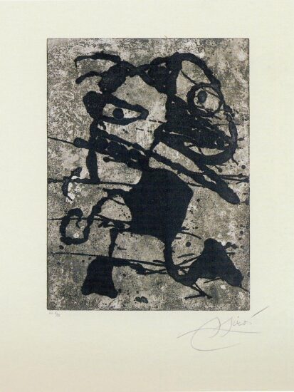 Joan Miró Etching, Rupestres XV (Cave Paintings XV), 1979