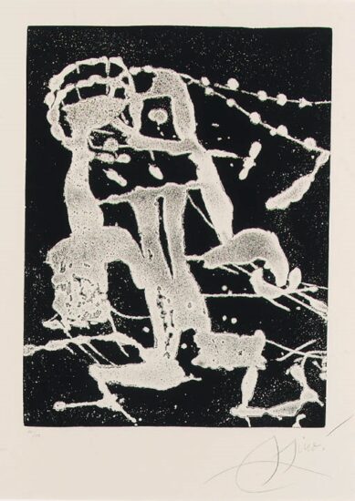 Joan Miró Etching, Rupestres XVIII (Cave Paintings XVIII), 1979