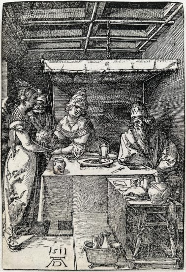 Albrecht Dürer Woodcut, Salome Presenting the Head of John the Baptist to Herodias