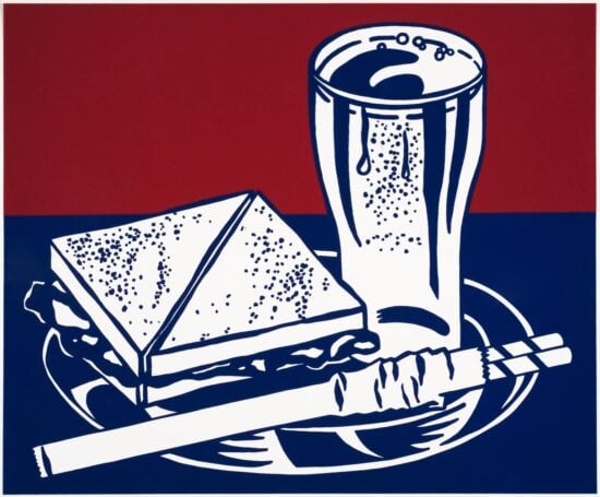 Roy Lichtenstein Screen Print, Sandwich and Soda, 1964