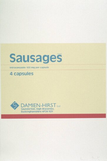 Damien Hirst Screen Print, Sausages, 1999