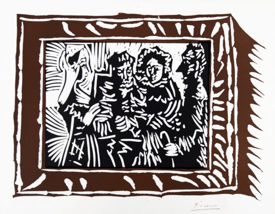 Pablo Picasso Linocut, Scene Familiale (Family Scene), 1962