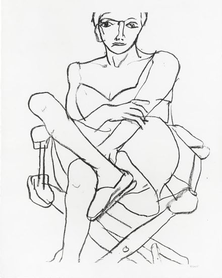 Richard Diebenkorn Lithograph, Seated Woman in Chemise, from the Seated Woman series, 1965