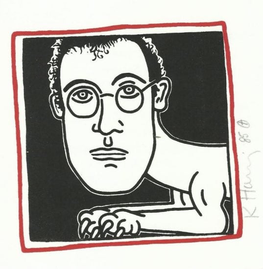 Keith Haring Silkscreen, Self Portrait, 1986