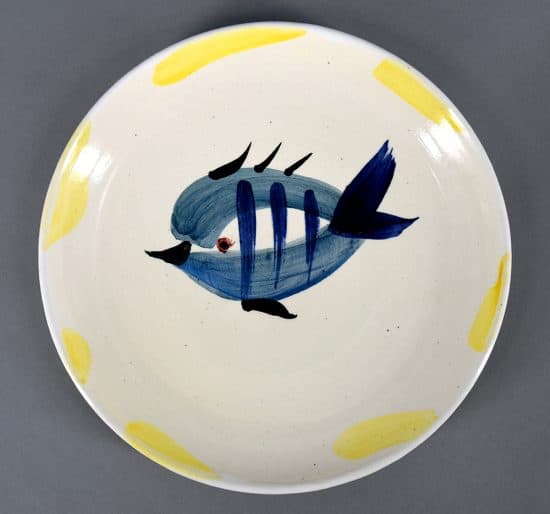 Pablo Picasso Ceramic, Service Poisson Plate M (“Fish” Service Plate), 1947 A.R. 16