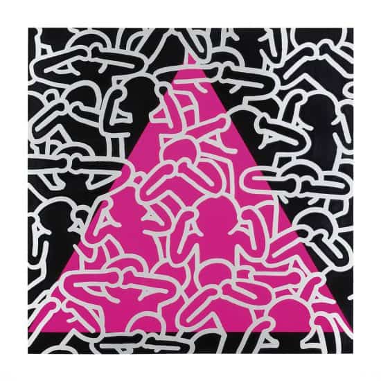 Keith Haring Screen Print, Silence Equals Death, 1989