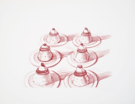 Wayne Thiebaud Etching, Six Italian Desserts, from Recent Etchings II, 1979