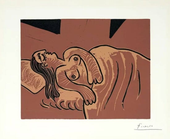 Pablo Picasso Linocut, Sleeping Woman, 1962