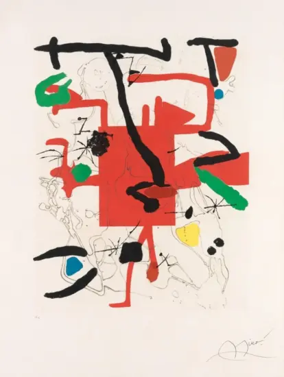 Joan Miró Etching, Son Abrines III, 1987