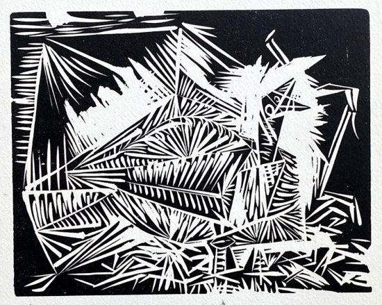 Pablo Picasso Linocut, Le pigeonneau (Squab), 1954-55