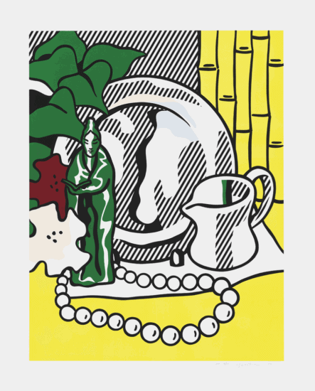 Roy Lichtenstein Lithograph, Still Life with Figurine, 1974