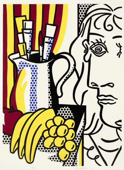 Roy Lichtenstein Screen Print, Still Life with Picasso, 1973