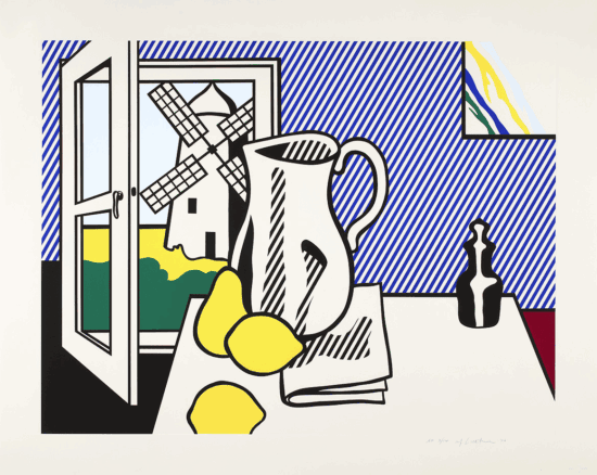 Roy Lichtenstein Lithograph, Still Life with Windmill, 1974