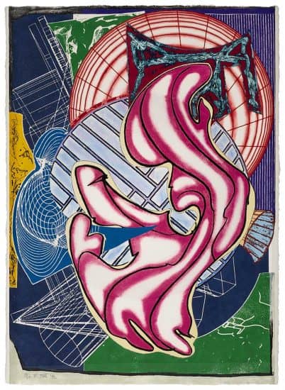 Frank Stella Etching, Stubb and Flask Kill a Right Whale (Dome), from Moby Dick Domes series, 1992