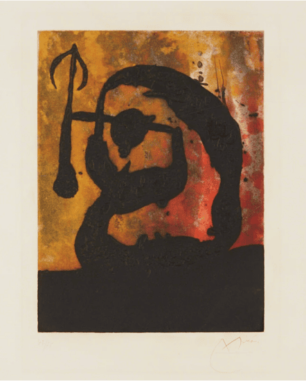 Joan Miró Aquatint, Tête Flèche (Arrowhead), 1968