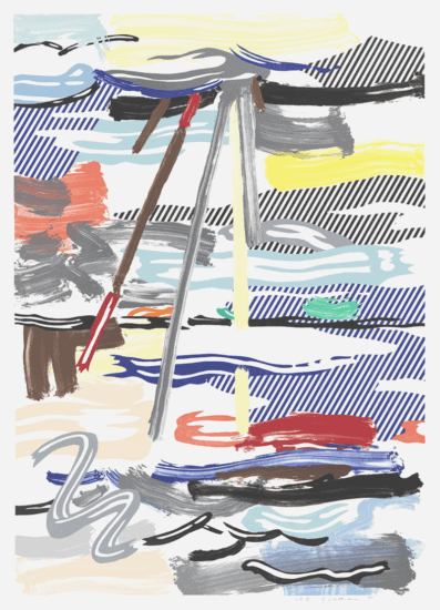 Roy Lichtenstein Lithograph, Sunshine Through the Clouds, 1985