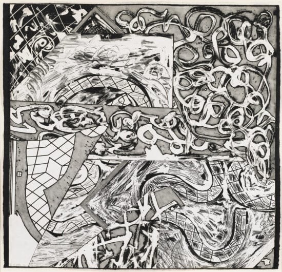 Frank Stella Etching, Swan Engraving Square IV, 1982