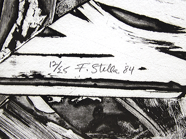 Frank Stella signature, Swan Engraving V, 1982