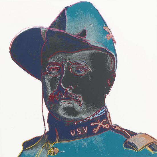 Andy Warhol Screen Print, Teddy Roosevelt, from the Cowboys and Indians Series, 1986