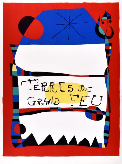 Joan Miró Lithograph, Terres de grand feu, 1956