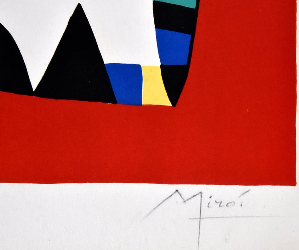 Joan Miró signature, Terres de grand feu, 1956